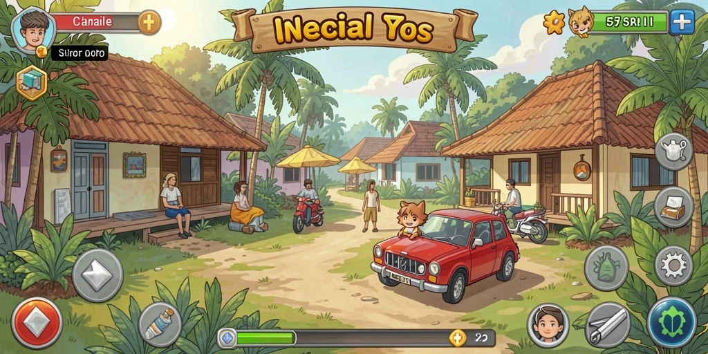 Tangkapan layar menampilkan item dan senjata yang tersedia.